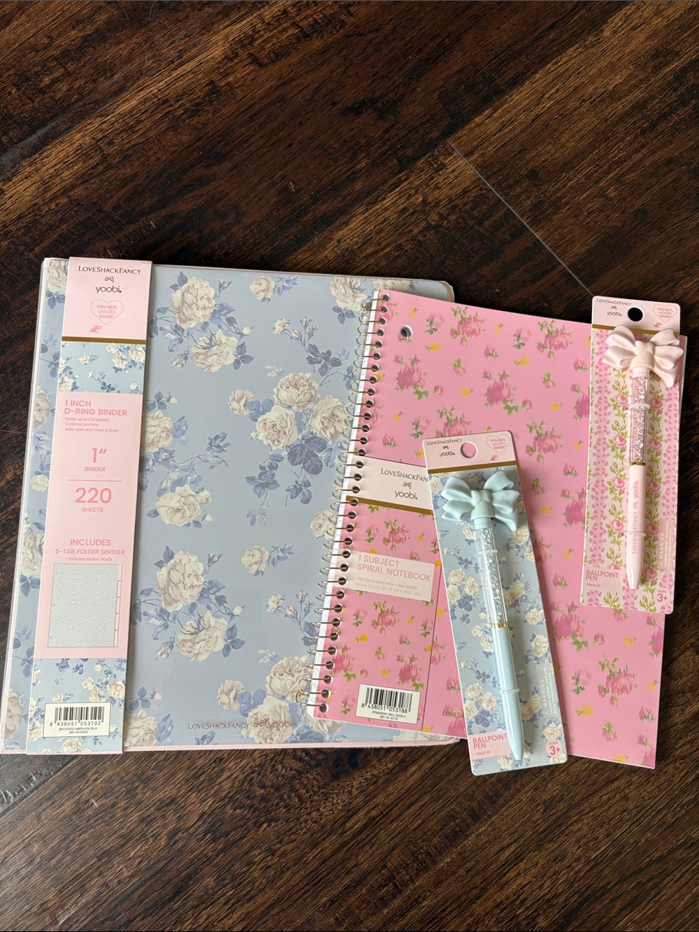Floral Pastel Stationery Set - Pink & Light Blue Love Shack Fancy